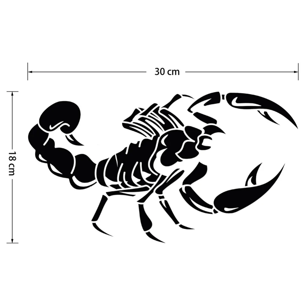 30cm Cute 3D Scorpion Car Stickers car styling vinyl decal sticker for Cars Acessories decoration