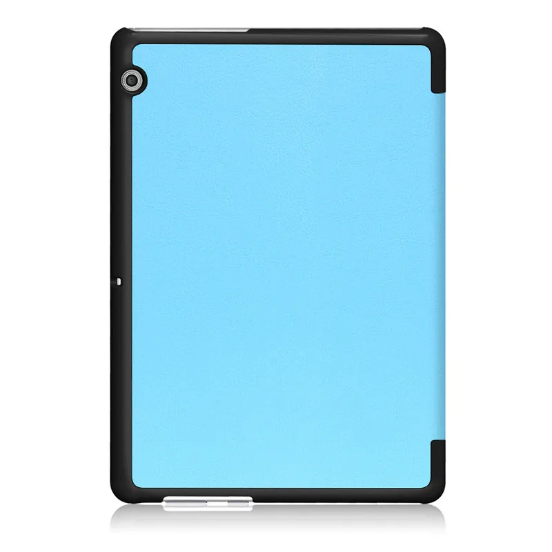 Ультратонкий чехол-подставка из искусственной кожи для huawei MediaPad T3 10 AGS-L09 AGS-W09 чехол для планшета Honor Play Pad 2 9,6 дюймов+ пленка+ ручка - Цвет: Синий