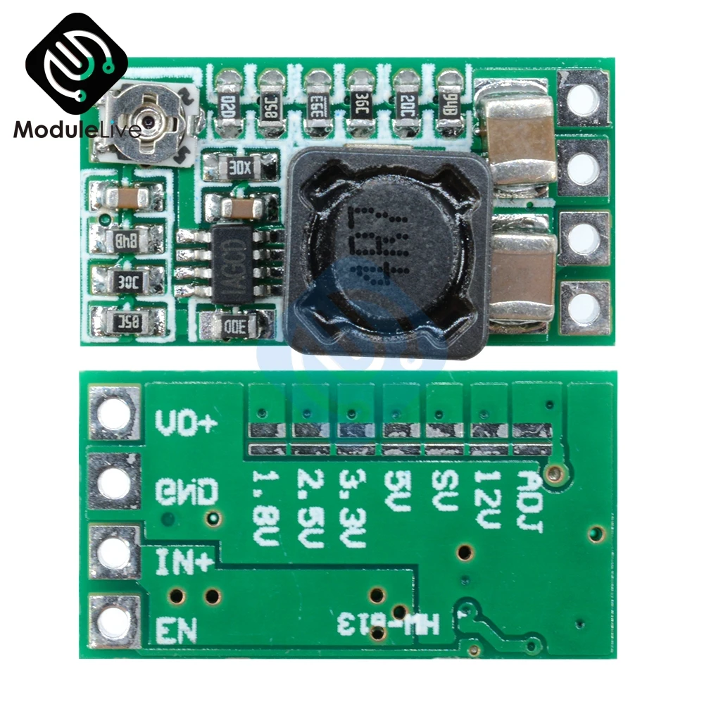 Мини DC-DC 12-24 В до 5 В пост 3A Шаг вниз Питание модуль Напряжение понижающий преобразователь Регулируемый 97.5% 1,8 V 2,5 V 3,3 V 5V 9V 12V