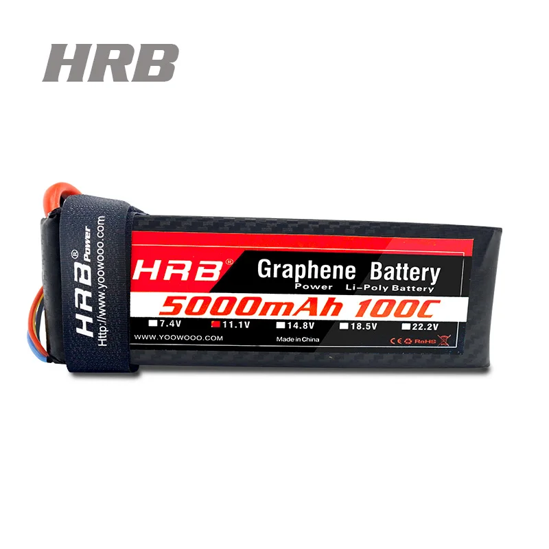 

HRB Graphene Lipo Battery 11.1V 5000mAh 3S 3S1P 100C Max 200C For Helicopter Quadcopter Boat Truck Car Robot RC Toys Batteria