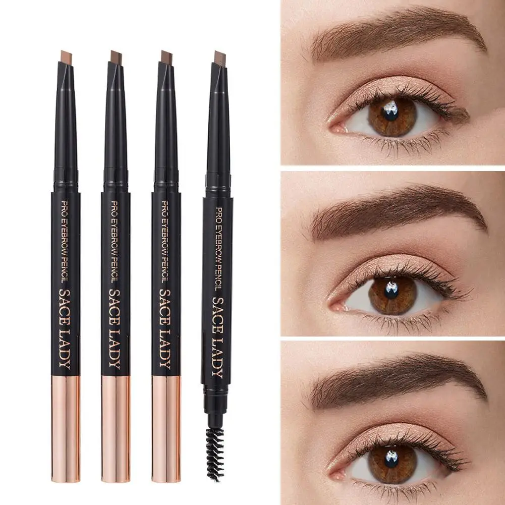

DSstyles Flat Head Eyebrow Pencil Easy To Makeup Professional Eyebrow Pen Cosmetics Eye Brow Pencil with A Brush Head