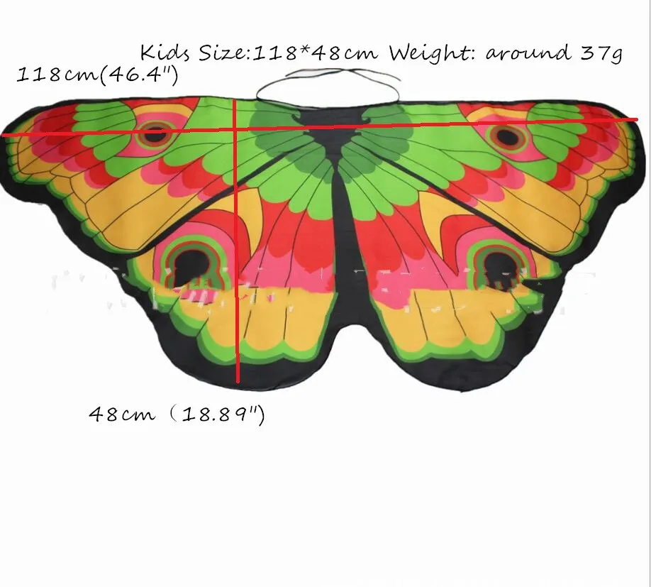 Для взрослых Феи; бабочки; крылья костюмной ткани животных Наряжаться костюм аксессуар красочные Monarch Бабочка накидка крылья