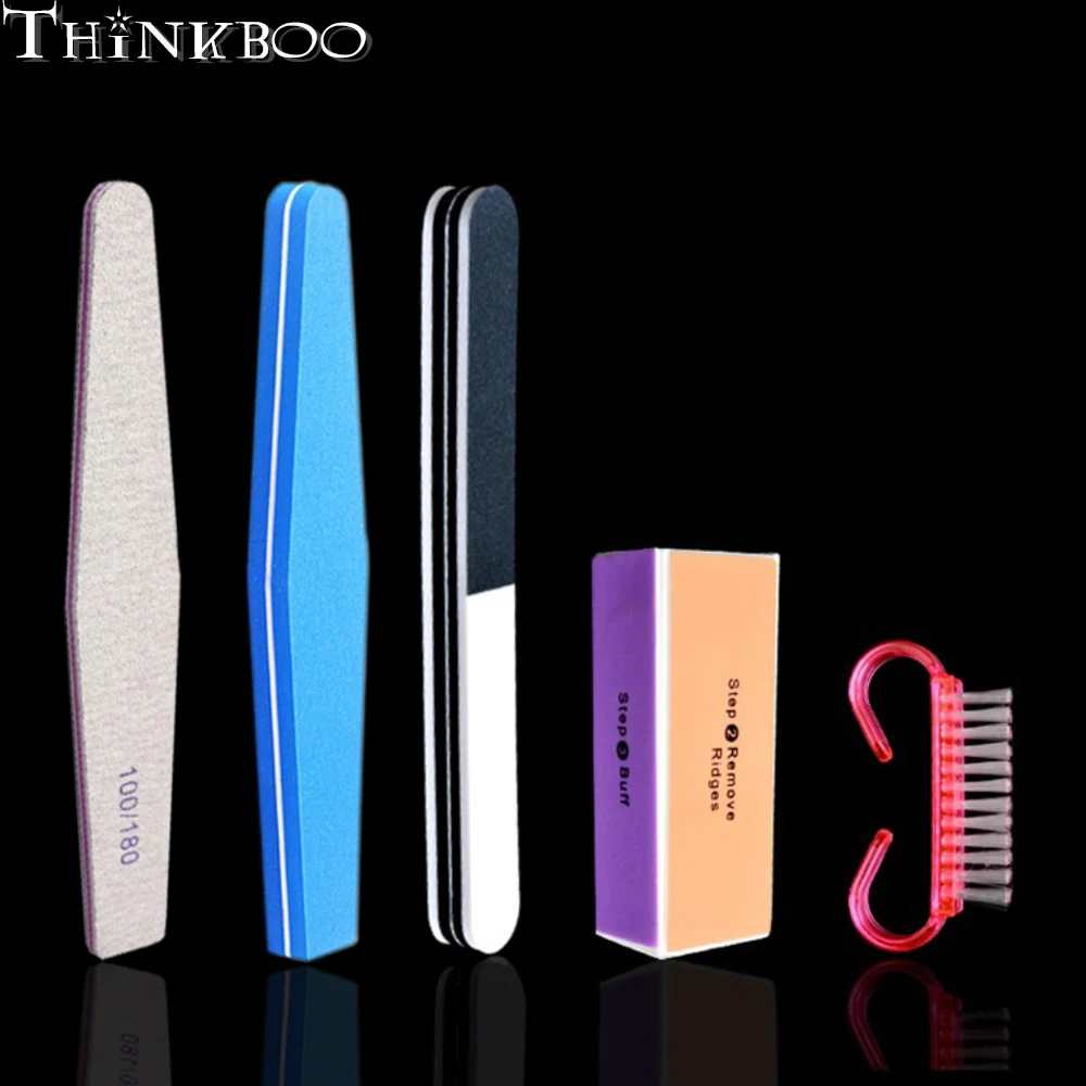 5pcsset Nail Art Buffer File Block Brush Medicure Pedicure Buffing Sanding Polish DIY Nail Beauty Tools0