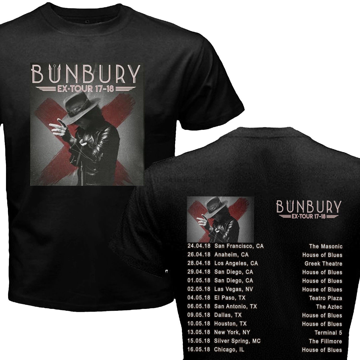 

ENRIQUE BUNBURY tour dates 2018 BLACK SHIRT S TO 2XL AMJ