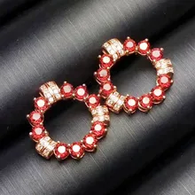 Гранат серьги-стержни натуральной Гранат 925 серебро 0.12ct* 20 штук драгоценных камней для мужчины или женщины# M18090404