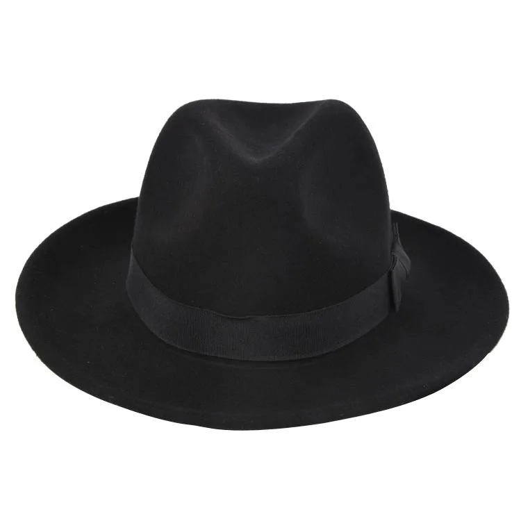 mens black felt fedora hat