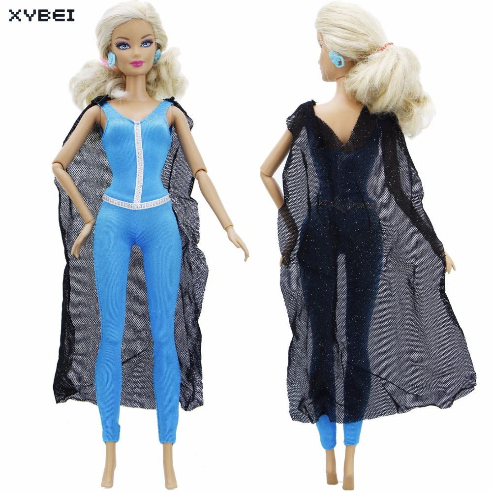ファッションジャンプスーツクールな服と黒マントドレスヒロイン服バービー Doll ドールハウスふり再生アクセサリーおもちゃ Clothes Seen On Tv Dress Pastclothes Horse Aliexpress