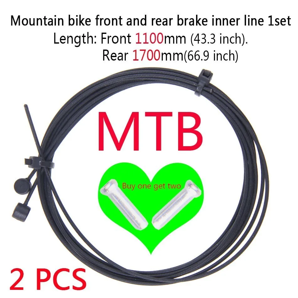 WUZEI 4 шт. тефлоновое покрытие переключение и тормоз внутренний кабель MTB дорожный велосипед передний задний переключатель тормоза внутренний кабель провода наборы - Цвет: MTB front rear 2 pcs