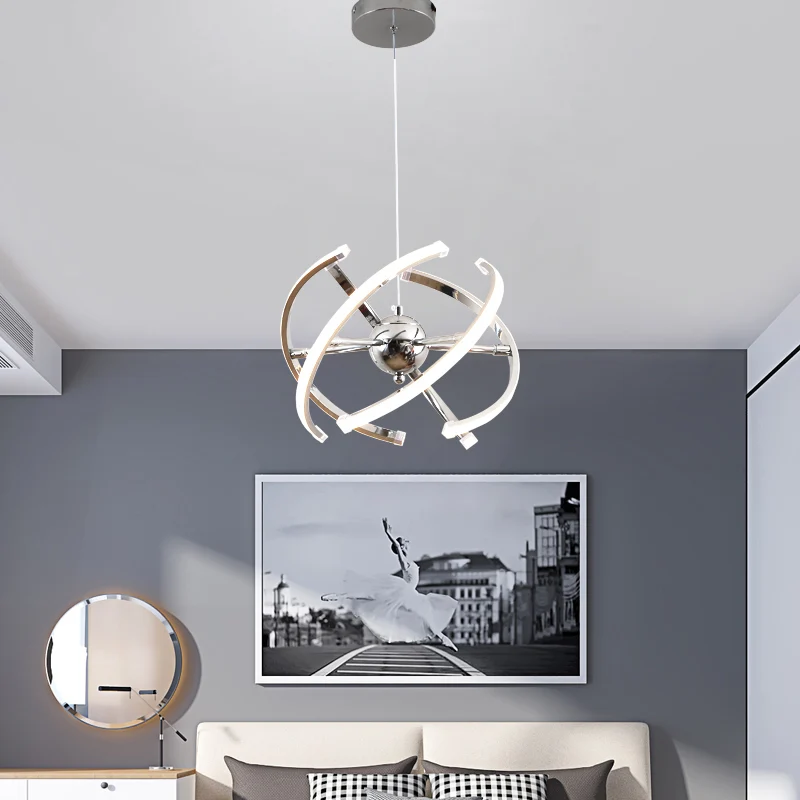 Светодиодный подвесной светильник 40 Вт, современная акриловая кухонная лампа, 85-265 в, подвесной светильник для столовой, Регулируемый стиль, роскошный светильник Dia32/40 см