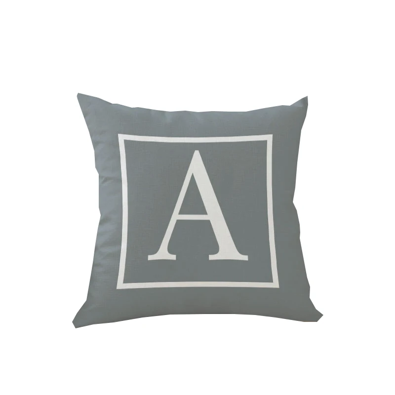 

2Pcs/Lot Decorative Cushion Cover 45*45cm Pillow Cover English Alphabet Pillowcase Letter Cushion Cover for Sofa Chair Seat Car
