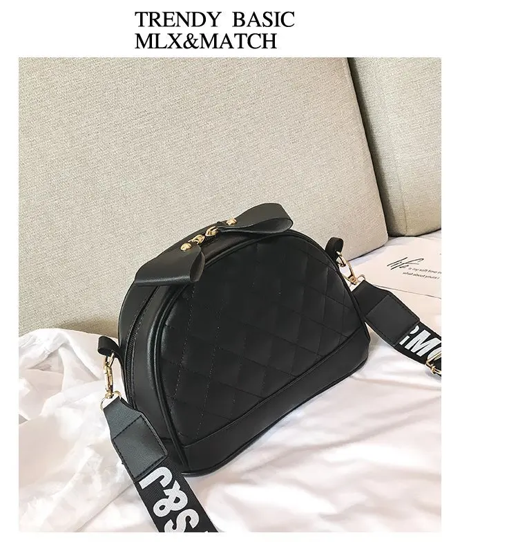 summer hot sale diamond lattice zipper bow design crossbody bags for womenfemale PU leather fashion meaaenger handbag