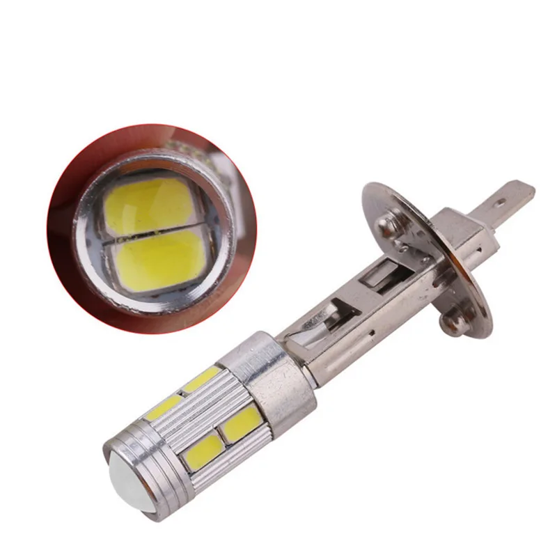 ZTZPIE автомобиля светодиодный свет H1 5630 10SMD светодиодный Анти-туман лампочка фары светодиодный фары с объективом 12 V 6500 K 2 шт