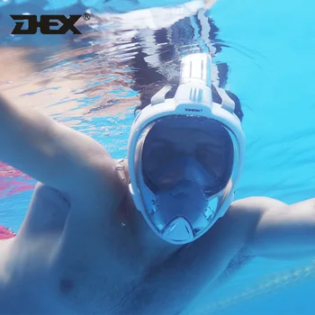 

DEX 2019 New Full Face Panoramic View Diving Mask Scuba Mask Underwater Anti Fog Full Face Diving Mask Snorkeling Mask Set