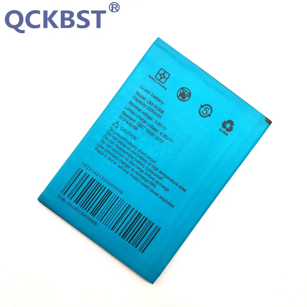QCKBST 2500mAh high quality Battery For UMI Rome X Mobile Phone Batterie In stock Tracking code