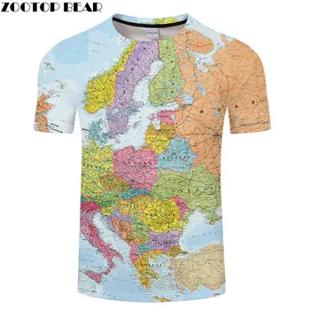 

Europe Map t shirt Travel tshirt Men Vacation t-shirt 3D Tops Tees Funny Short Sleeve Shirts 6XL Streetwear Dropship ZOOTOPBEAR