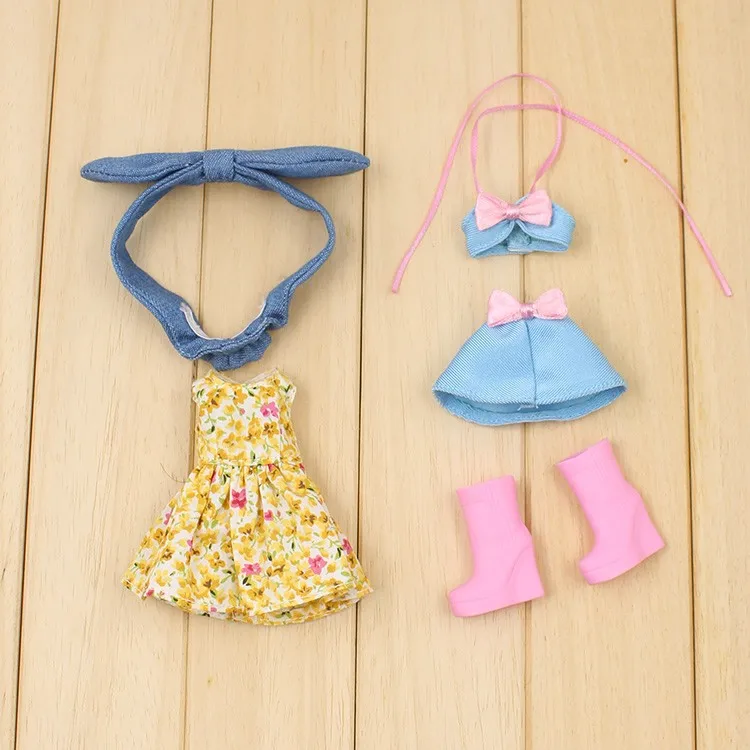 Блит куклы милый костюм платье только для средней blyth кукла 20 см кукла купальник и платье и обувь