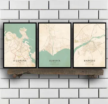 

A Coruna Almeria Badajoz Barcelona Bilbao Catral Gijon Girona Granada Huelva Ibiza Las Palmas Leon Madrid Spain Poster