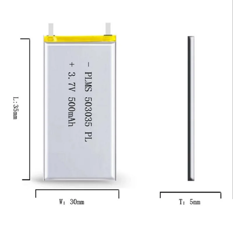 Полимерный аккумулятор 500 mah 3,7 V 503035 умный дом MP3 колонки литий-ионный аккумулятор для dvr gps mp3 mp4 Динамик для сотового телефона