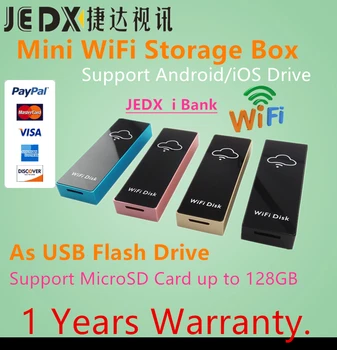 

JEDX iBank Mini WiFi Wireless Storage Box Hard Drive Disk USB Driver CardReader WIFI Memory Box Audio Video Playback up to 256gb