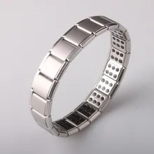 Fashion Stainless Steel Watchband Men Charm Bracelet Punk Jewelry Magnet Germanium Health Titanium Steel Bracelet Bangles