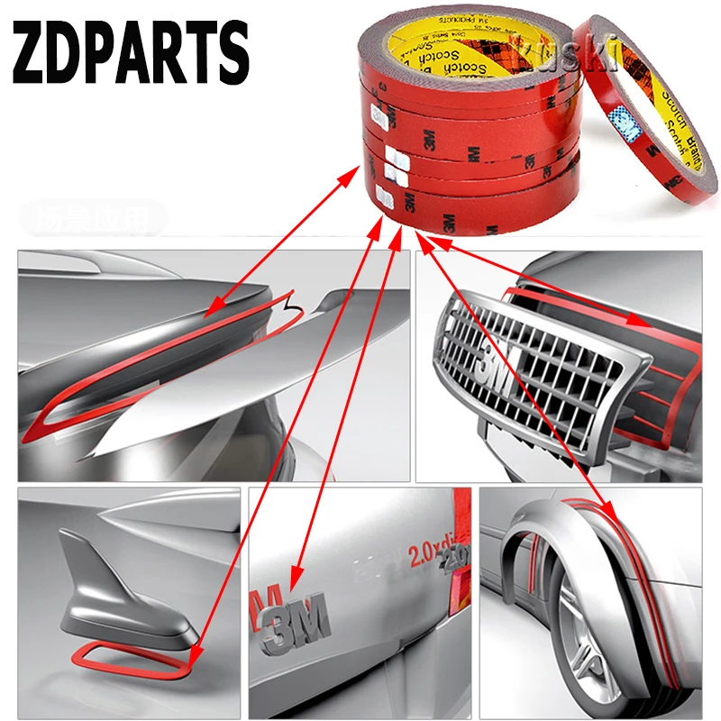ZDPARTS 6-30 мм автомобильные двухсторонние ленты наклейки для Honda Civic Accord Fit CRV HRV Nissan