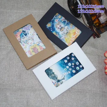 

2018 50pcs 155x102x5/9mm Kraft Paper Postcard Photo Boxes Invitation Play Card Packaging Cardboard Postcards Envelope Office