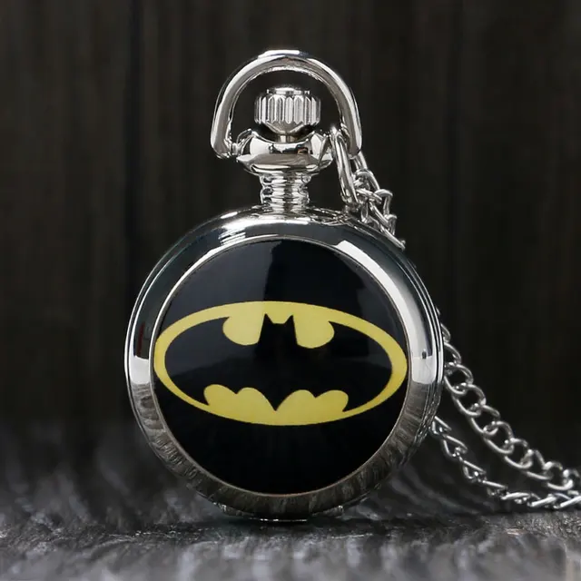 Fashion Silver Girl Unisex Woman Child Super Hero Batman Logo Pocket Watch Hour Fashion Silver Girl Unisex Woman Child Super Hero Batman Logo Pocket Watch Hour