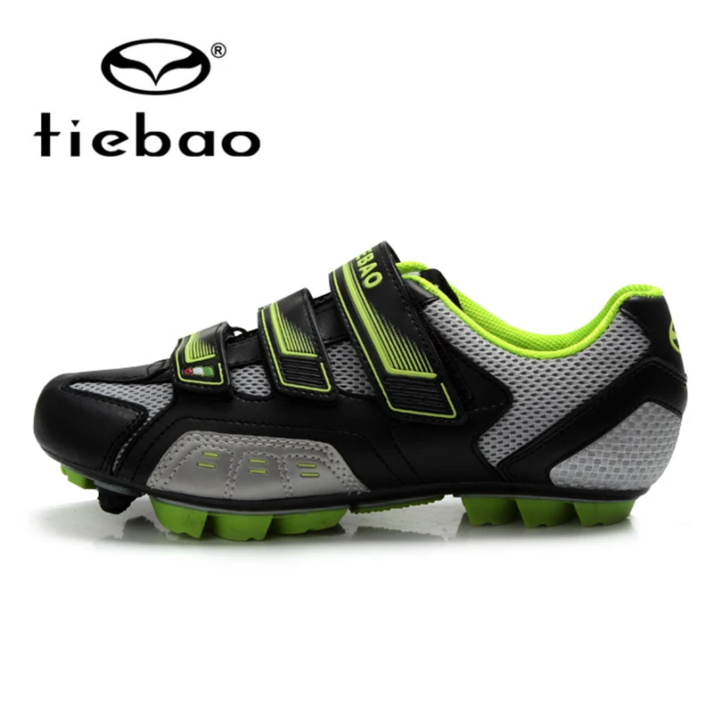 TIEBAO sapatilha ciclismo MTB велосипедная обувь для мужчин chaussure vtt Мужская спортивная обувь для горного гоночного велосипеда Мужская велосипедная обувь - Цвет: Black Silver