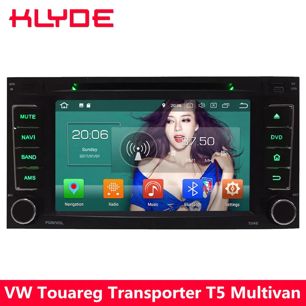 Best KLYDE 4G Android 8.0 Octa Core 4GB RAM 32GB ROM Car DVD Multimedia Player Radio For Volkswagen Touareg Multivan Transporter T5