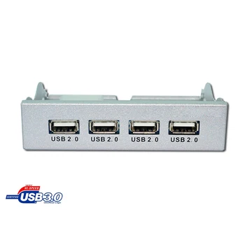 

Desktop 4 Ports USB 2.0 USB Front Panel Hub 3.5'' Floppy Bay 20Pin Splitter Internal Combo Bracket Adapter High Speed