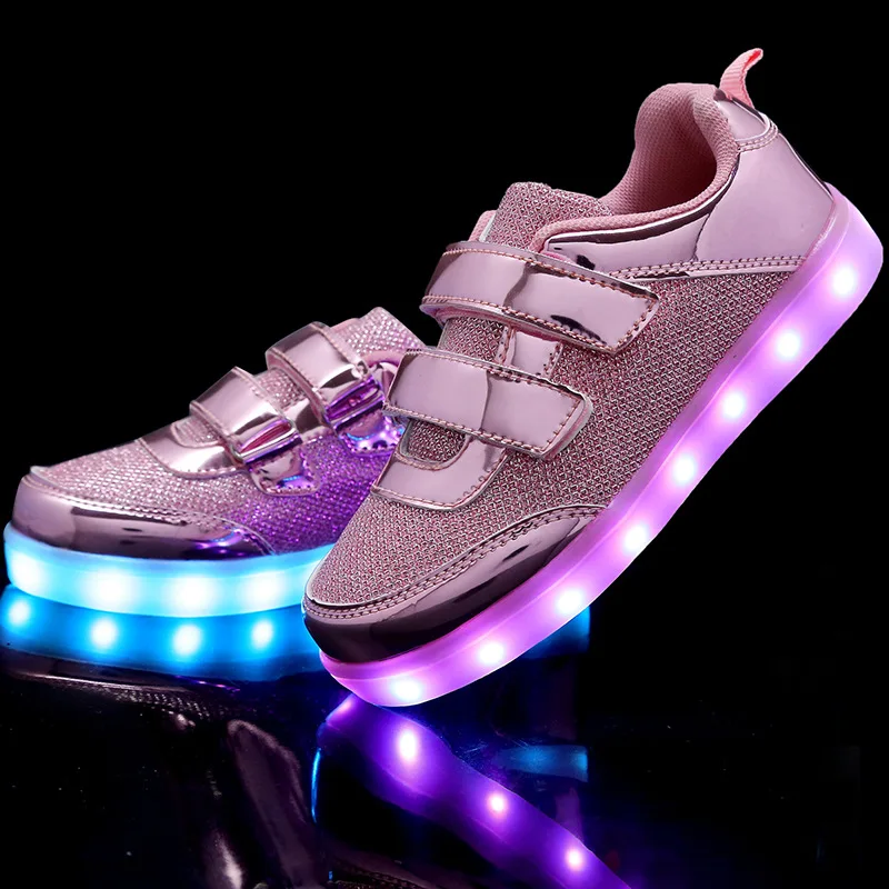 Детские кроссовки Led usb воздухопроницаемый светильник|sneakers with|children led sneakerslight shoes