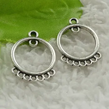 

320 pieces antique silver earring connectors 24x18mm #4578