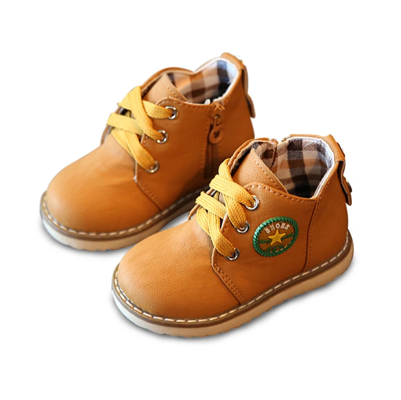 

Children Shoes 2016 Autumn Winter New Boys Snow Shoes Girls Boots Skid Warm Breathable Lace-Up Children Martin Boots Size 21-30