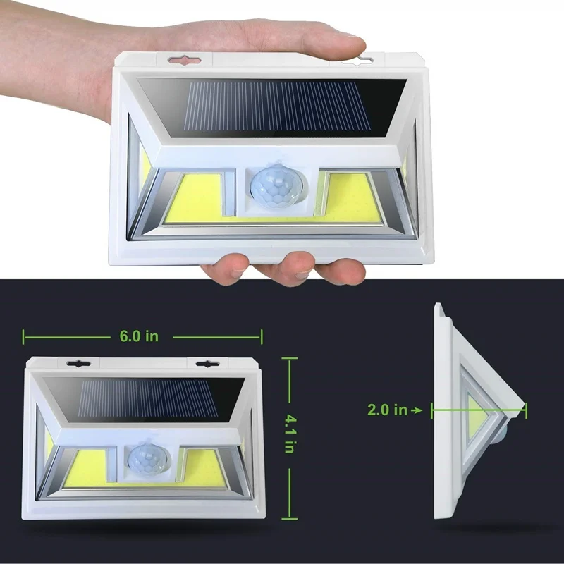 COB Solar LED New Sensor Light Outdoors Solar Lamp For Garden Decoration Night Security Wall Light Waterproof IP65 Luces Solares