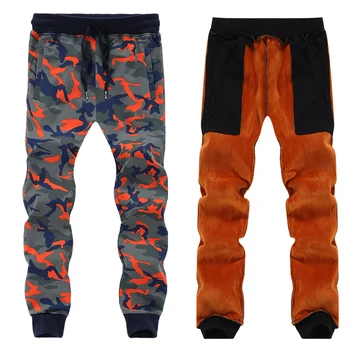 

135kg Can Wear Warm Winter Sports Pant Men 7XL 8XL Big Size Trousers Gym Sweatpants Camouflage Pattern Thermal Fitness Run Pants