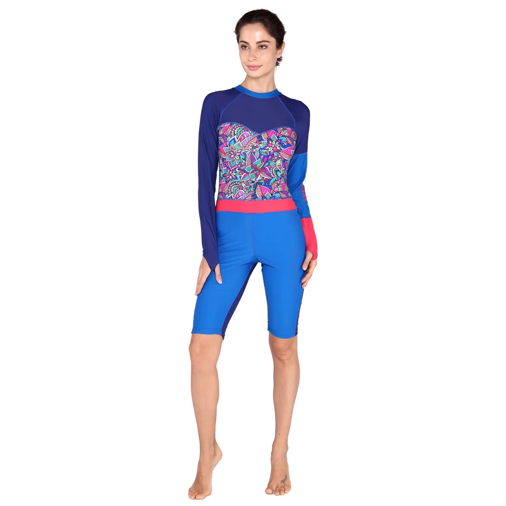 SABOLA Women one piece Rashguard Shirts Surf Diving Sunscreen Swimsuit
