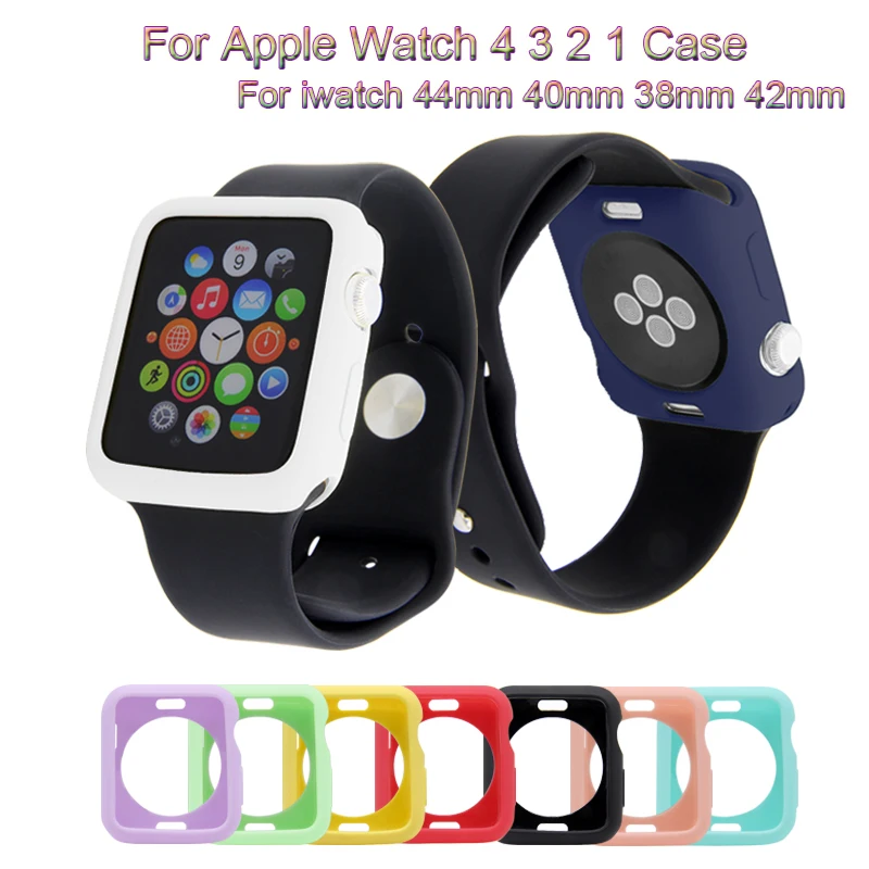 

Colorful Watch Case For Apple Watch 4 3 2 1 Slim Soft TPU Protective Cover For iWatch 44mm 40mm 38mm 42mm Bumper Frame Shell