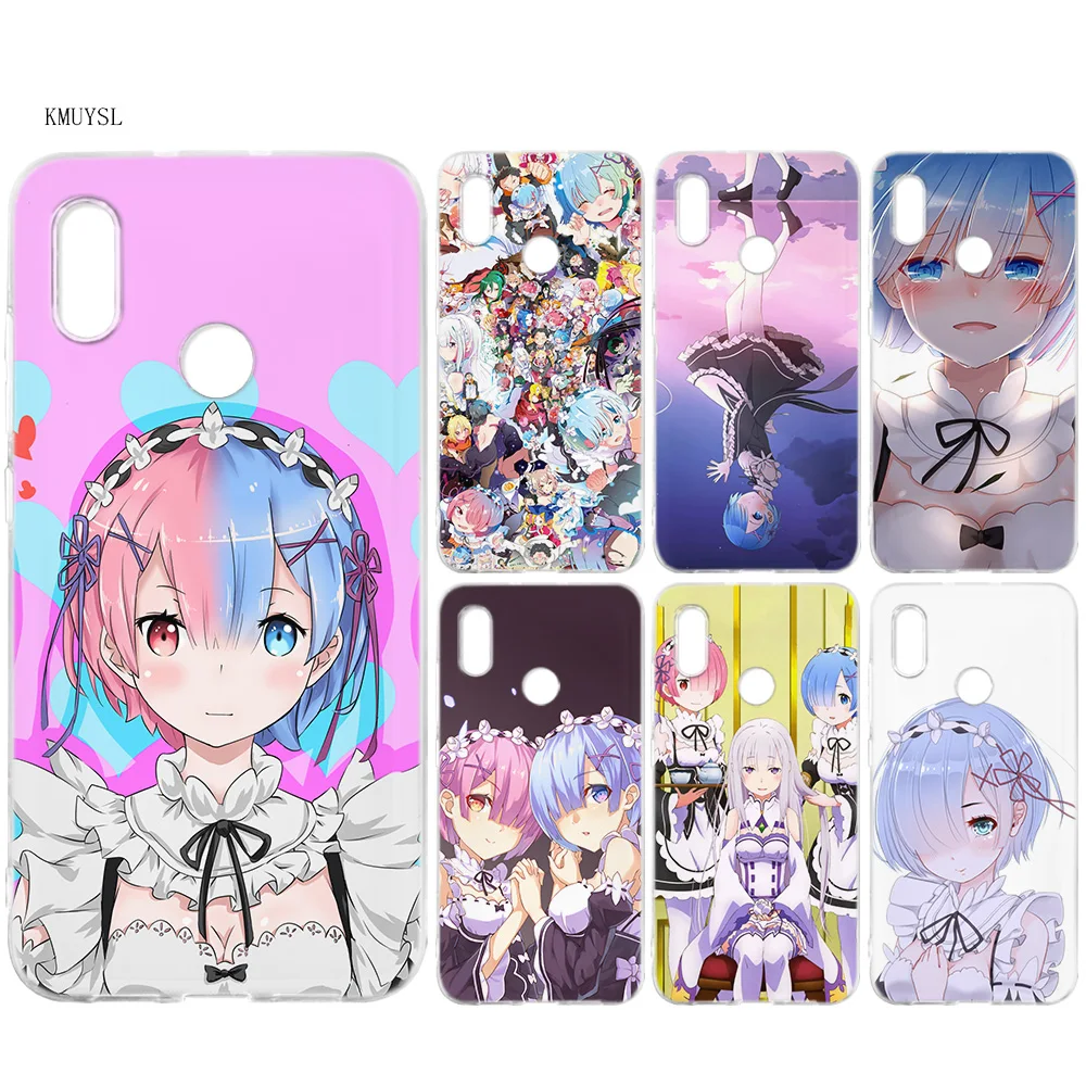 

KMUYSL Anime Rem Re Zero emilia Silicone Case Cover for Xiaomi Mi A2 Lite Redmi 6A Note 5 6 Pro Prime S2 Y2 6X A1 5X