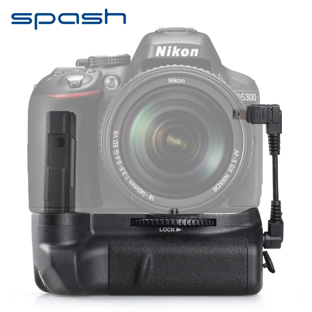 Spash Вертикальная Батарейная ручка для Nikon D5300 D5200 D5100 DSLR камер многомощный