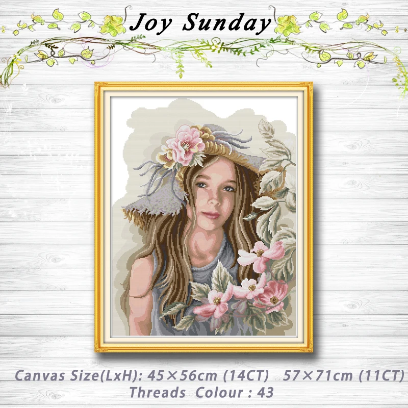 Teenage girl flowers decor Patterns 14CT 11CT Counted Cross Stitch Sets embroidery set Needlework kit chinese cross stitch | Дом и сад