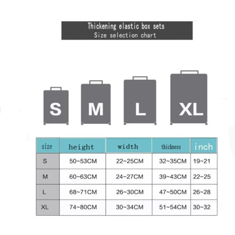 GFZXCAN brand new elastic thickening suitcase cover for 19-32 inch protection dust bag cartoon travel set