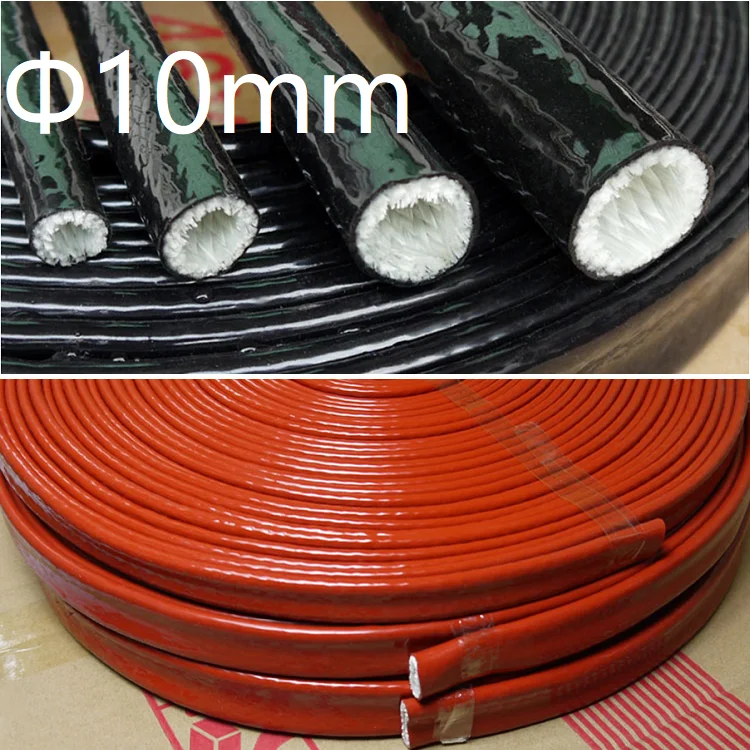 

Thickening Fire Proof Tube ID 10mm Silicone Fiberglass Cable Sleeve High Temperature Oil Resistant Insulated Wire Protect Pipe