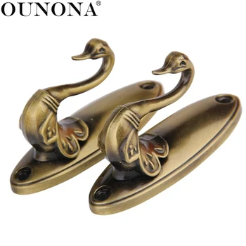

OUNONA 1Pair of Curtain Holdbacks Tieback Hooks Vintage Zinc alloy Wall Tie Back Hooks Hanger Holder