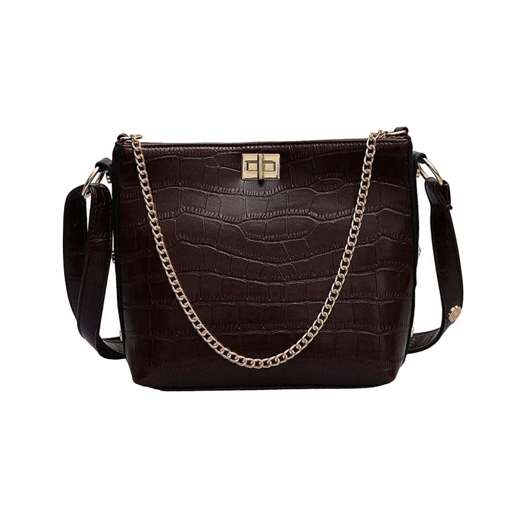 

Women Shoulder Bag PU Stone Texture Large Capacity Removable Strap Crossbody Bag OH66