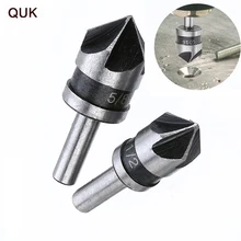 QUK набор сверл 2 шт. Высокоуглеродистая сталь 5 Флейта Зенковки HSS 90 градусов точка угол фаски Резак электроинструмент