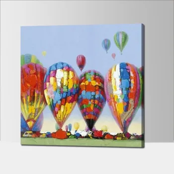 

Nordic style Hand painted balloon oil paintings for kid's room hot air balloon oil paintings wall Art home decor oil painting