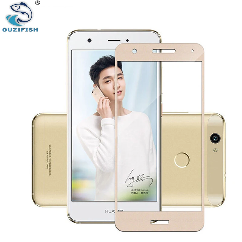 

OUZIFISH 2PCS Full Cover Huawei Nova Tempered Glass For Huawei Nova CAN-L11 Screen Protector Glass Film Protective Glass