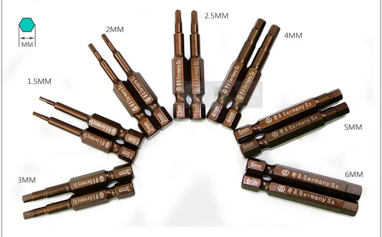 LAOA 7/10 шт. S2 60HRC шестигранные наконечники Отвертки Набор шестигранного электрические отвертки бит комплект с магнетизмом 50 мм