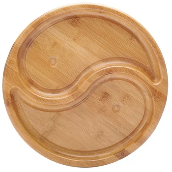 

Hot Sale Bamboo Candy Board Fruit Nut Bowl Home Decor Service Tray Display Part Nut Server Fast Food Fruit Tray Rounded Dishes