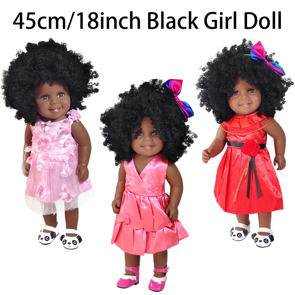 

Black Girl Dolls African American Play Dolls Lifelike 45cm Baby Play Dolls
